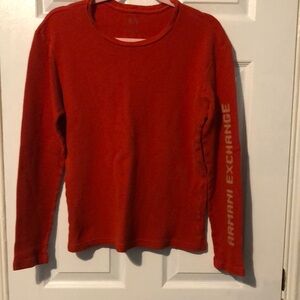 Armani Exchange Vibrant Red Crew Neck Top